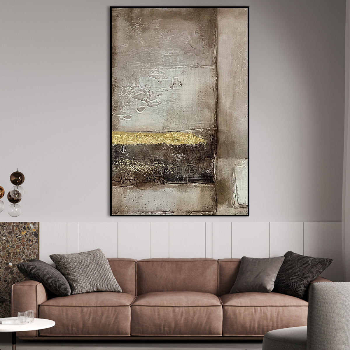 Golden Horizon Abstract Canvas