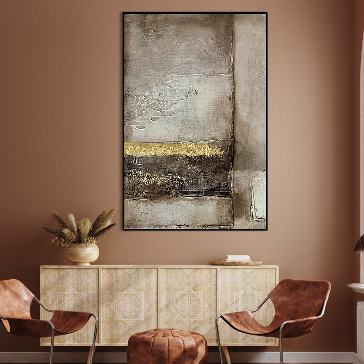 Golden Horizon Abstract Canvas