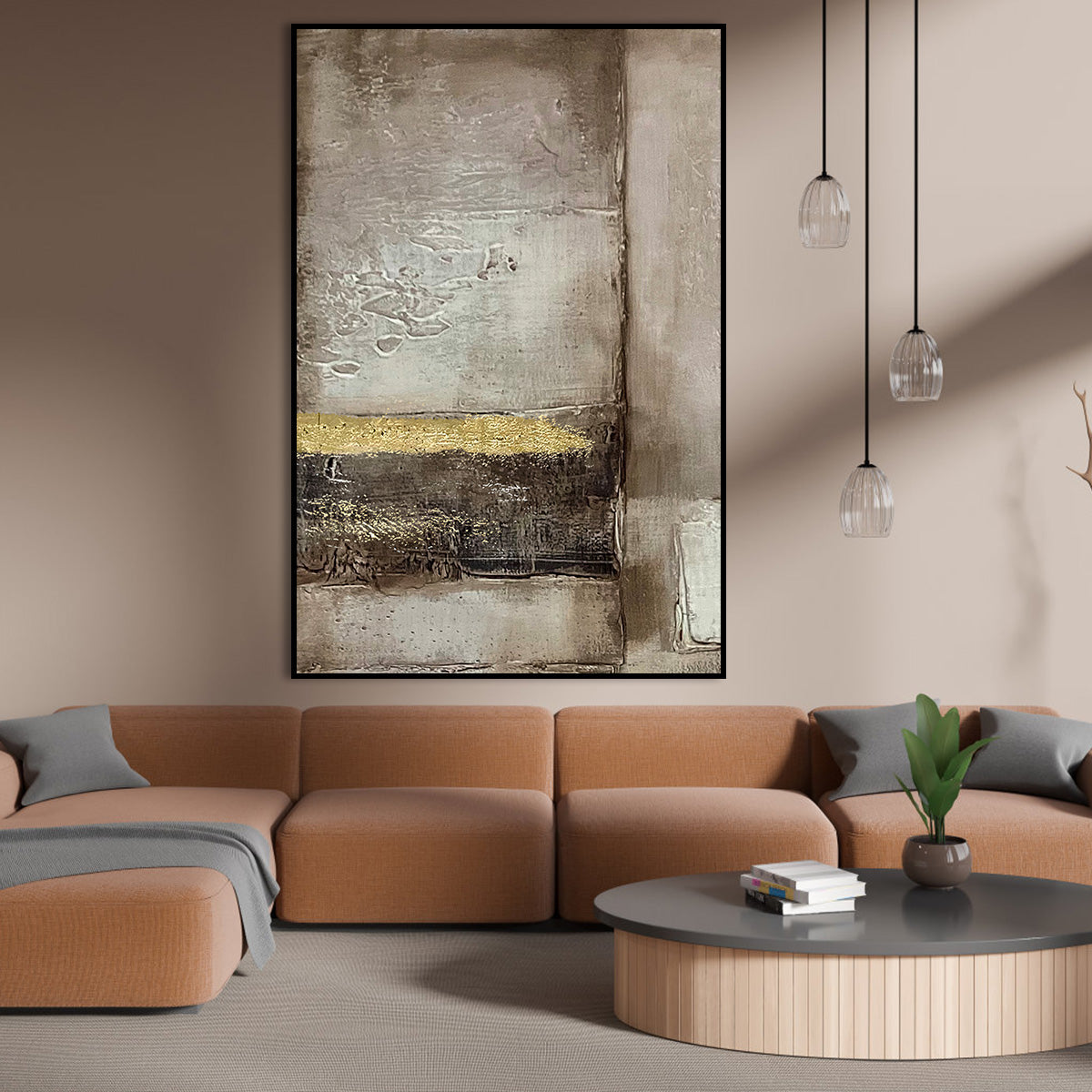 Golden Horizon Abstract Canvas