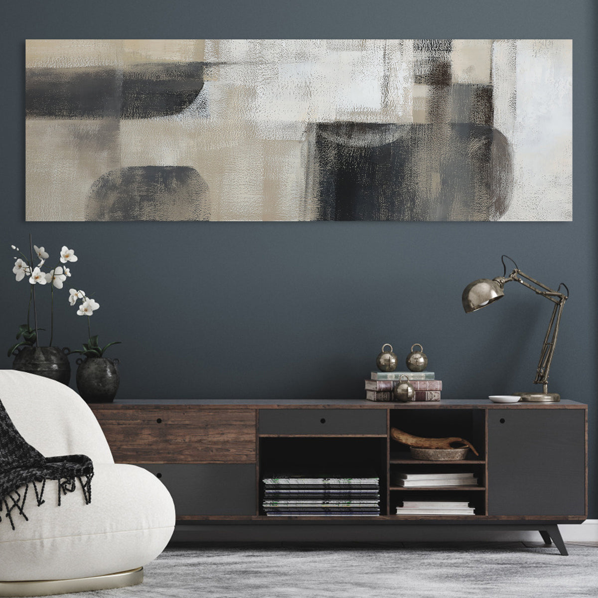 Abstract Harmony: Beige & Black