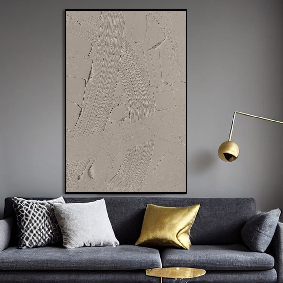 Neutral Abstract Textured Canvas Art