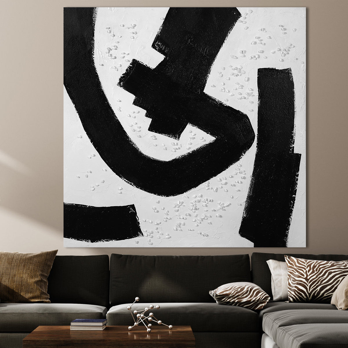 Monochrome Momentum - Abstract Black and White Canvas Art