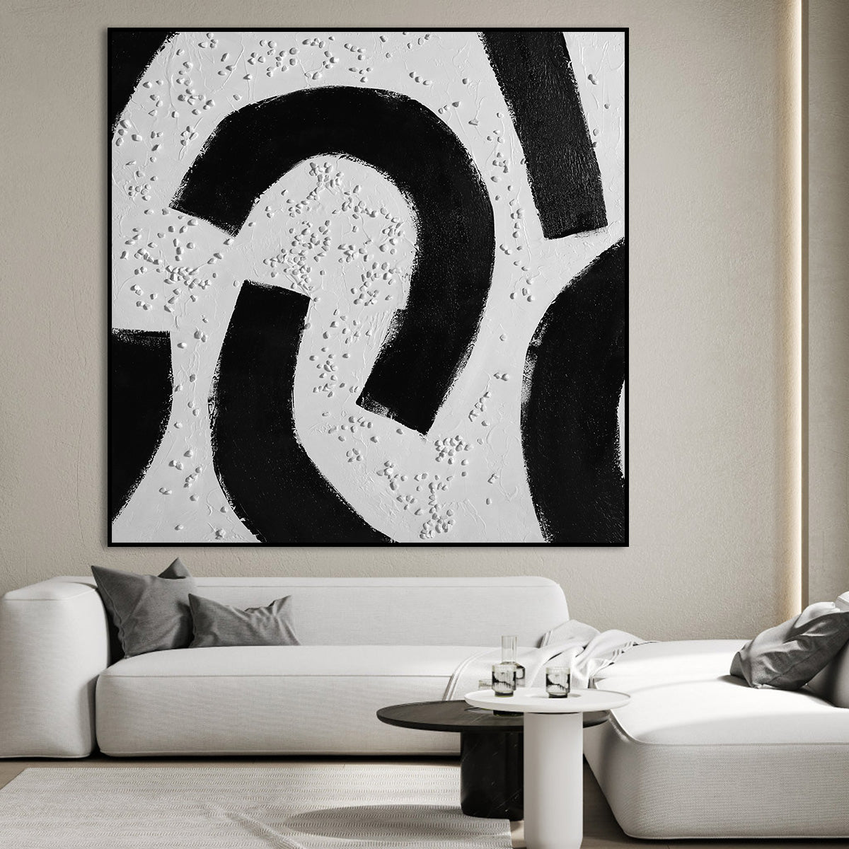 Monochrome Momentum - Abstract Black and White Canvas Art