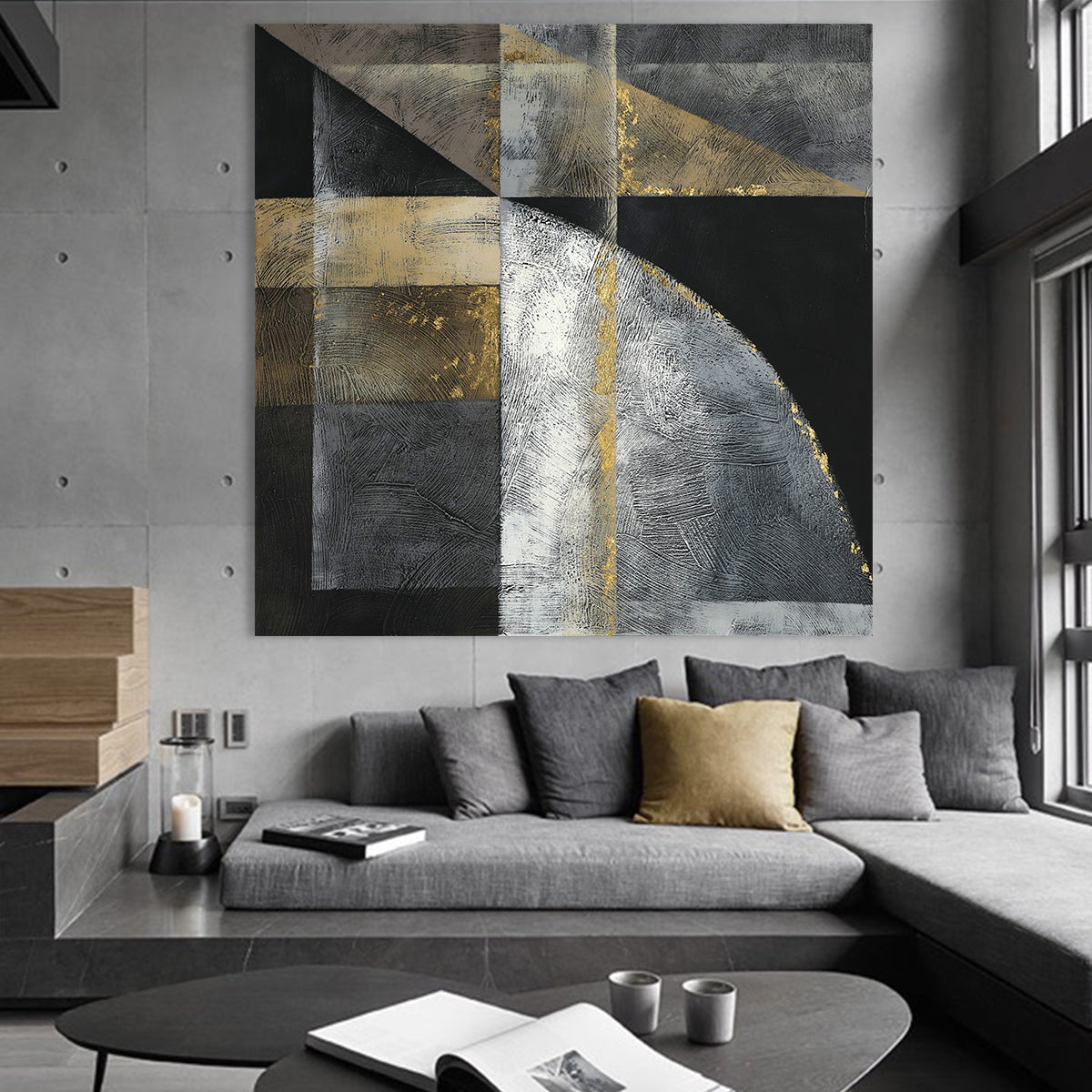 Golden Intersection: Abstract Art