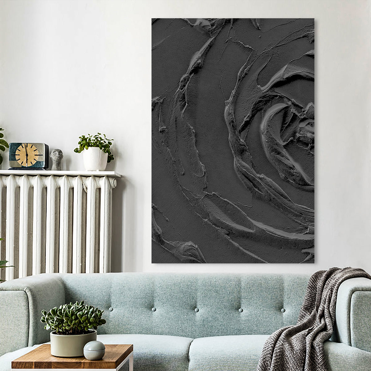 Dark Whirl: Textured Abstract