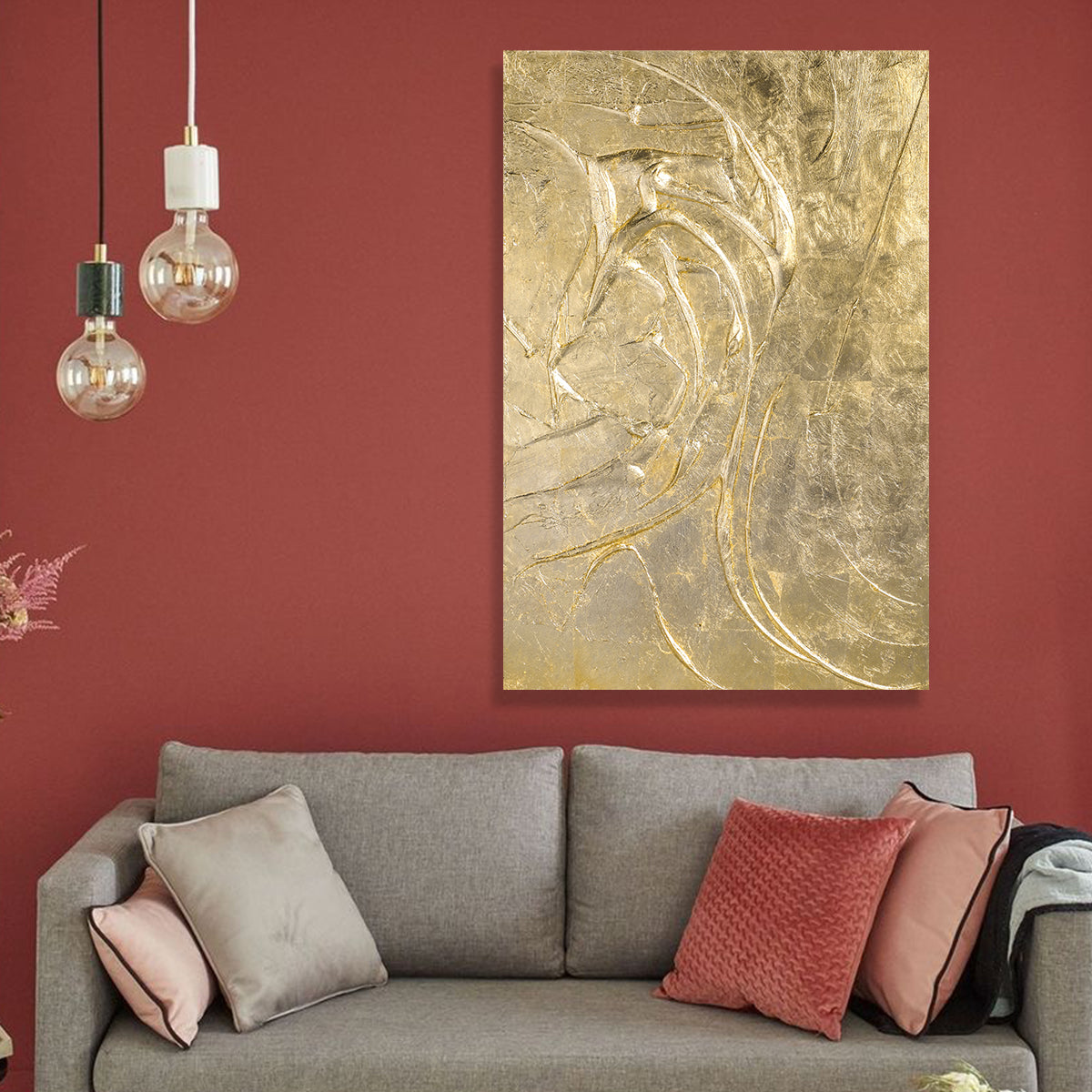 Golden Abstract Texture Canvas