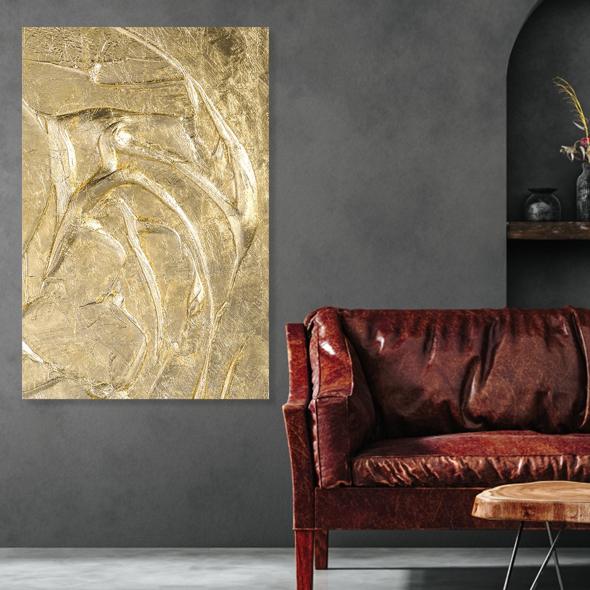 Radiant Gold Abstract Canvas Art