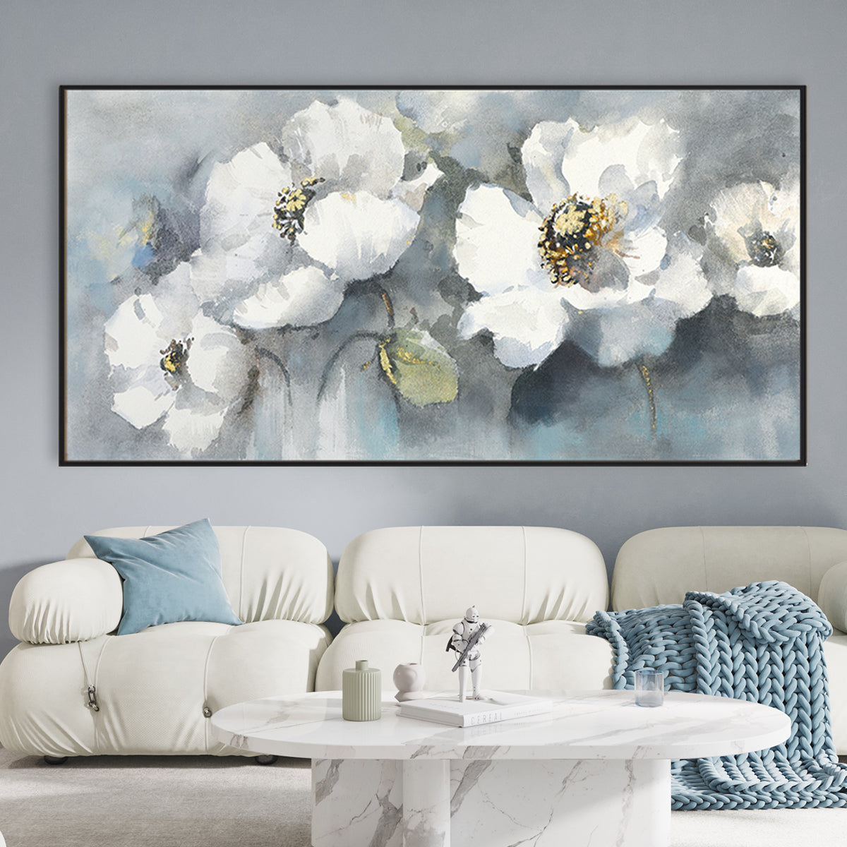 Tranquil White Blossoms Canvas