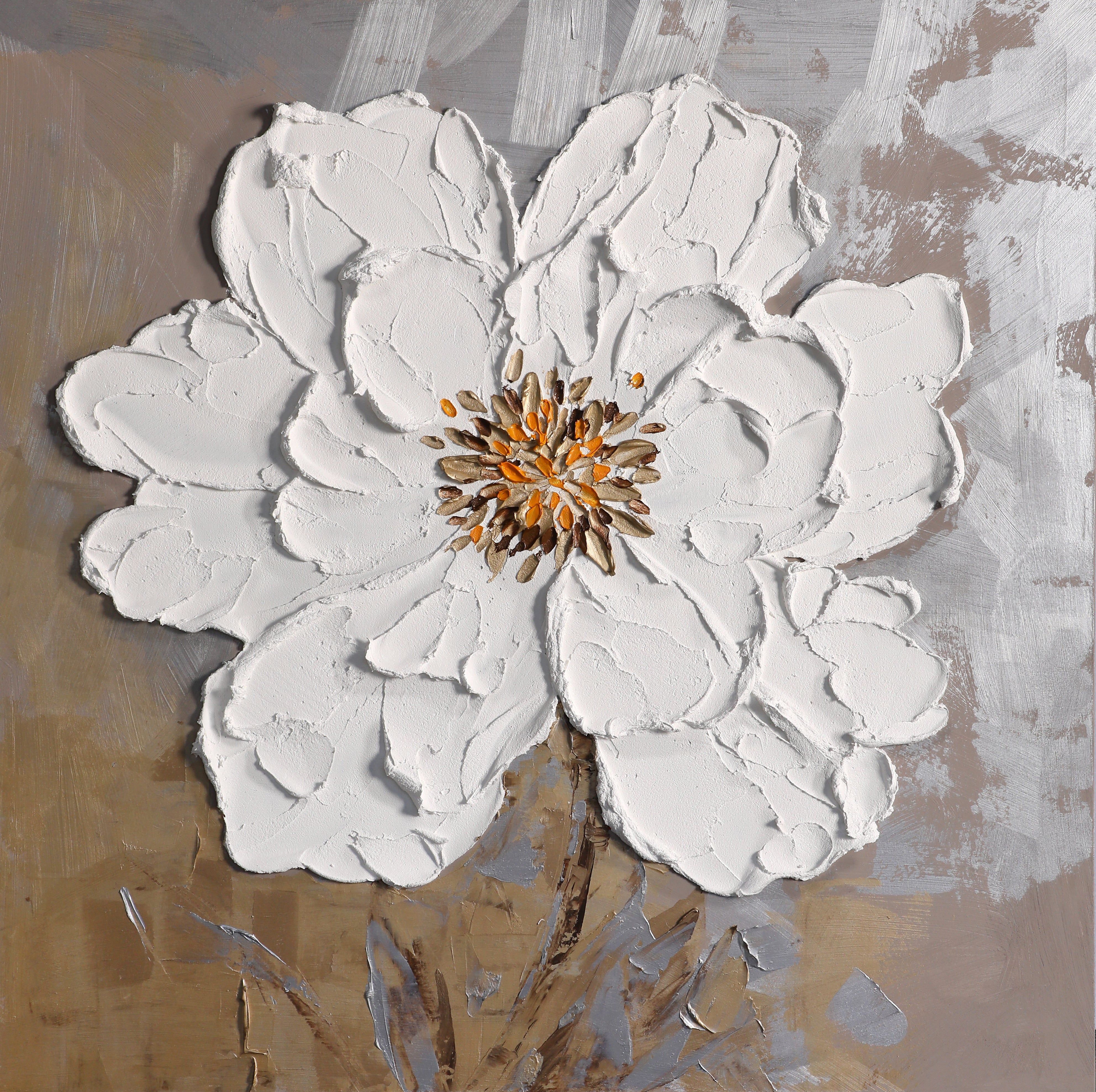 Blossoming Grace: Textured Floral Art