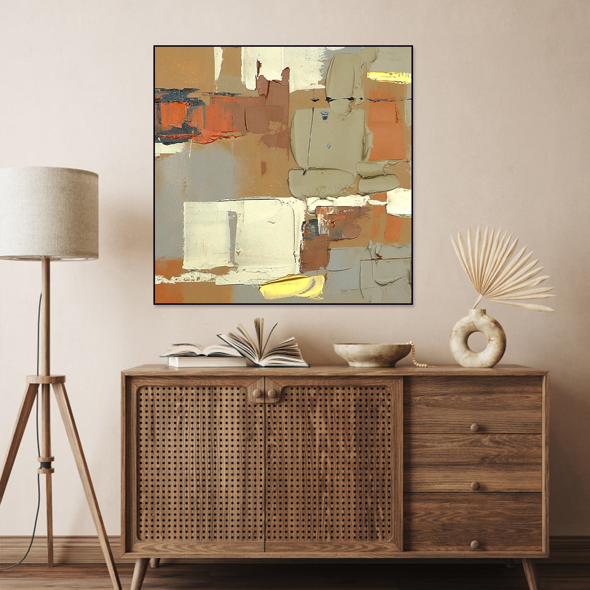 Metropolitan Essence: Abstract Urban Oil Painting