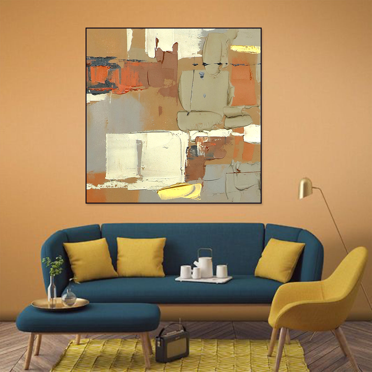 Metropolitan Essence: Abstract Urban Oil Painting