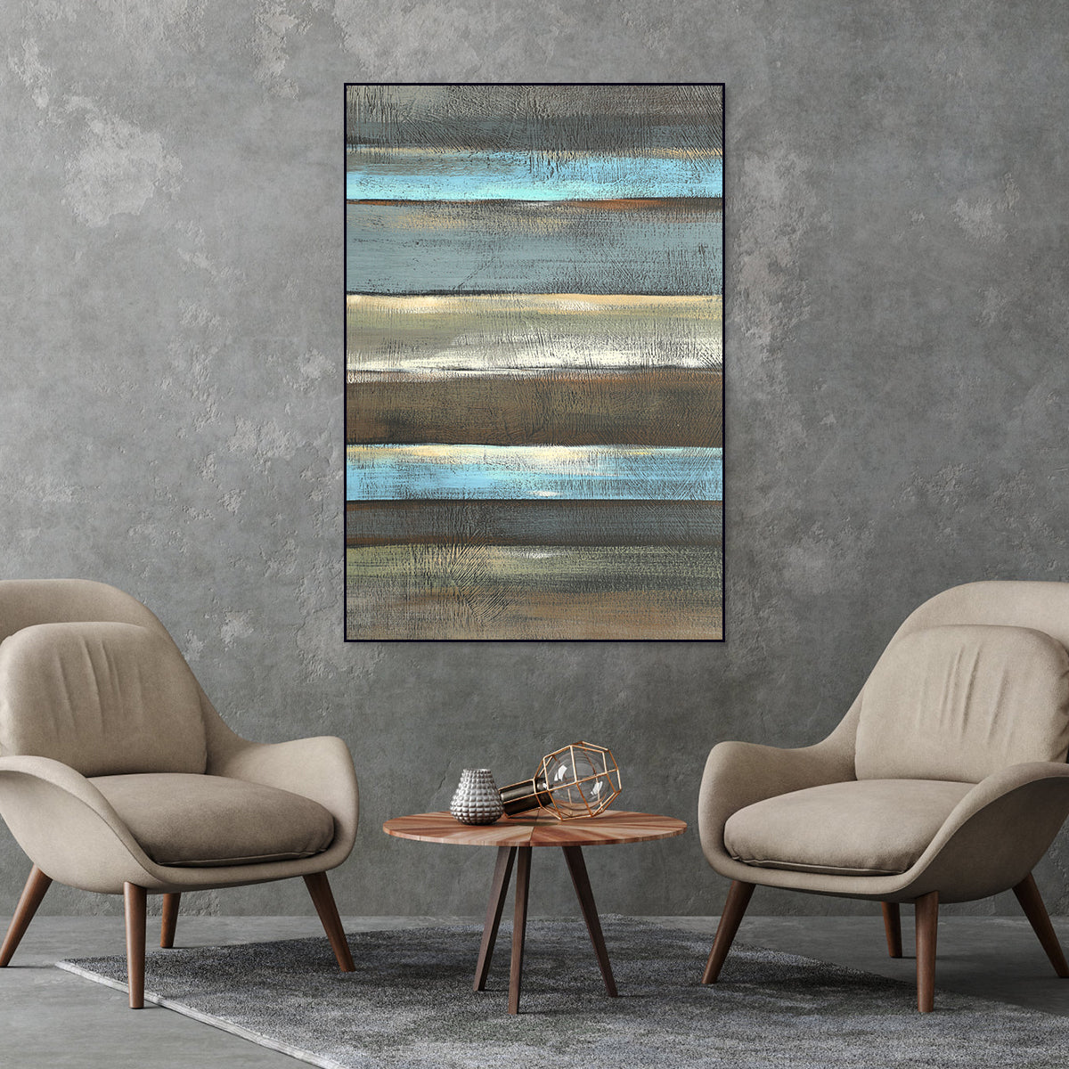 Multicolor Abstract Stripe Canvas Art