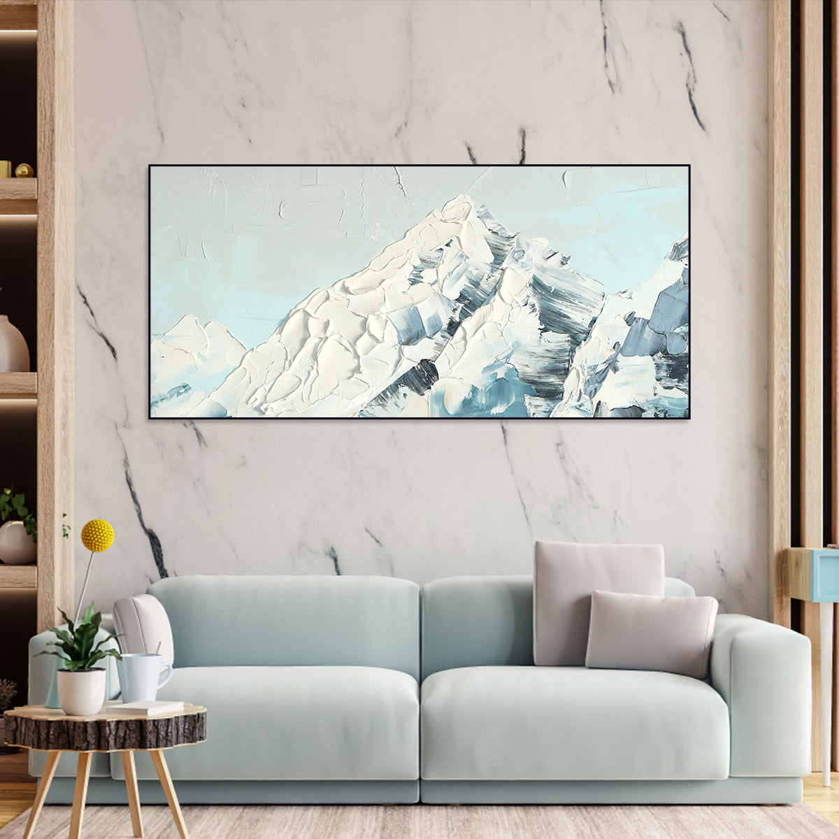 Snowy Peak Abstract Canvas Art