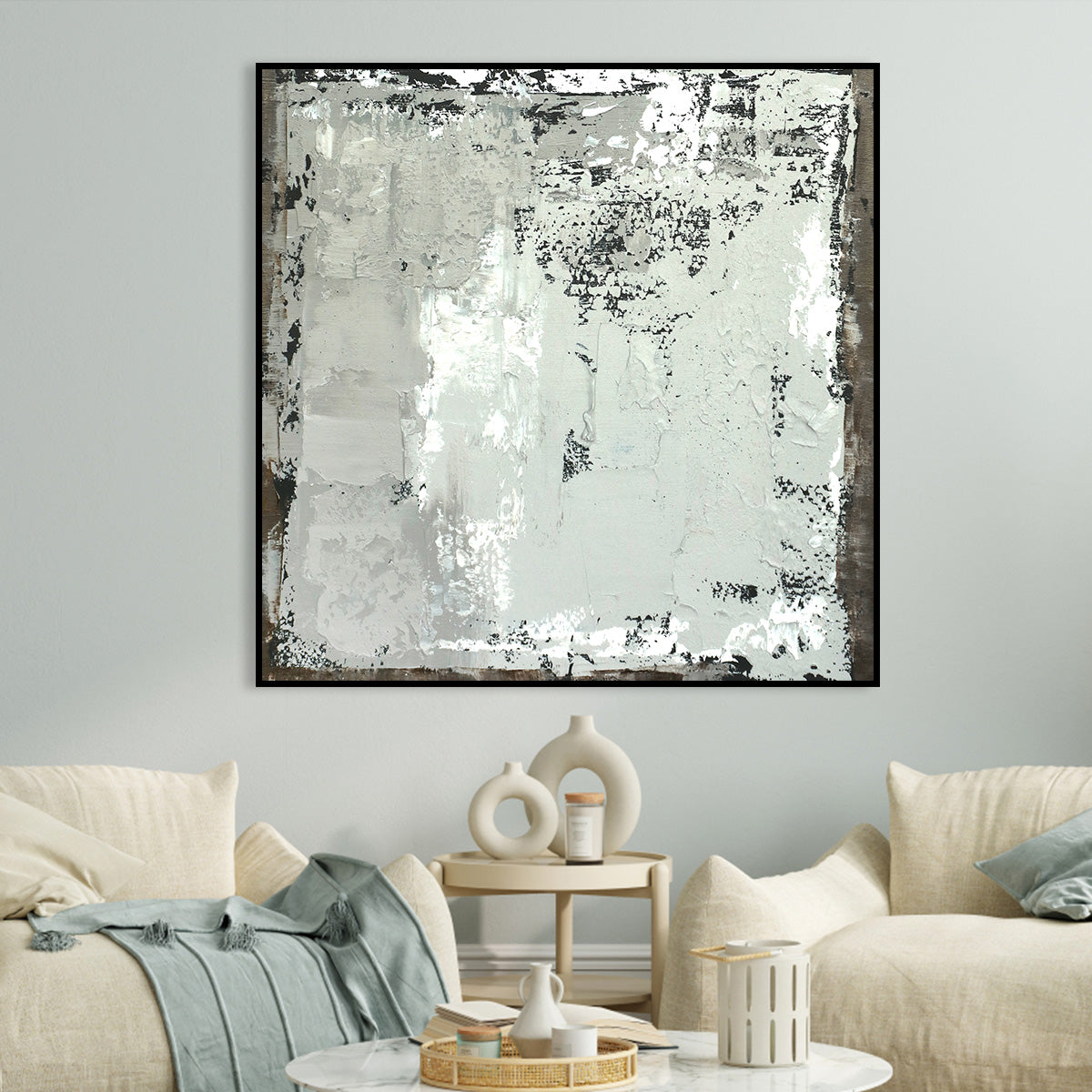 Industrial Elegance Abstract Oil Painting