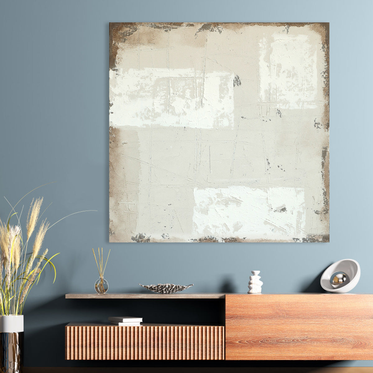 Neutral Textured Abstract Canvas Art