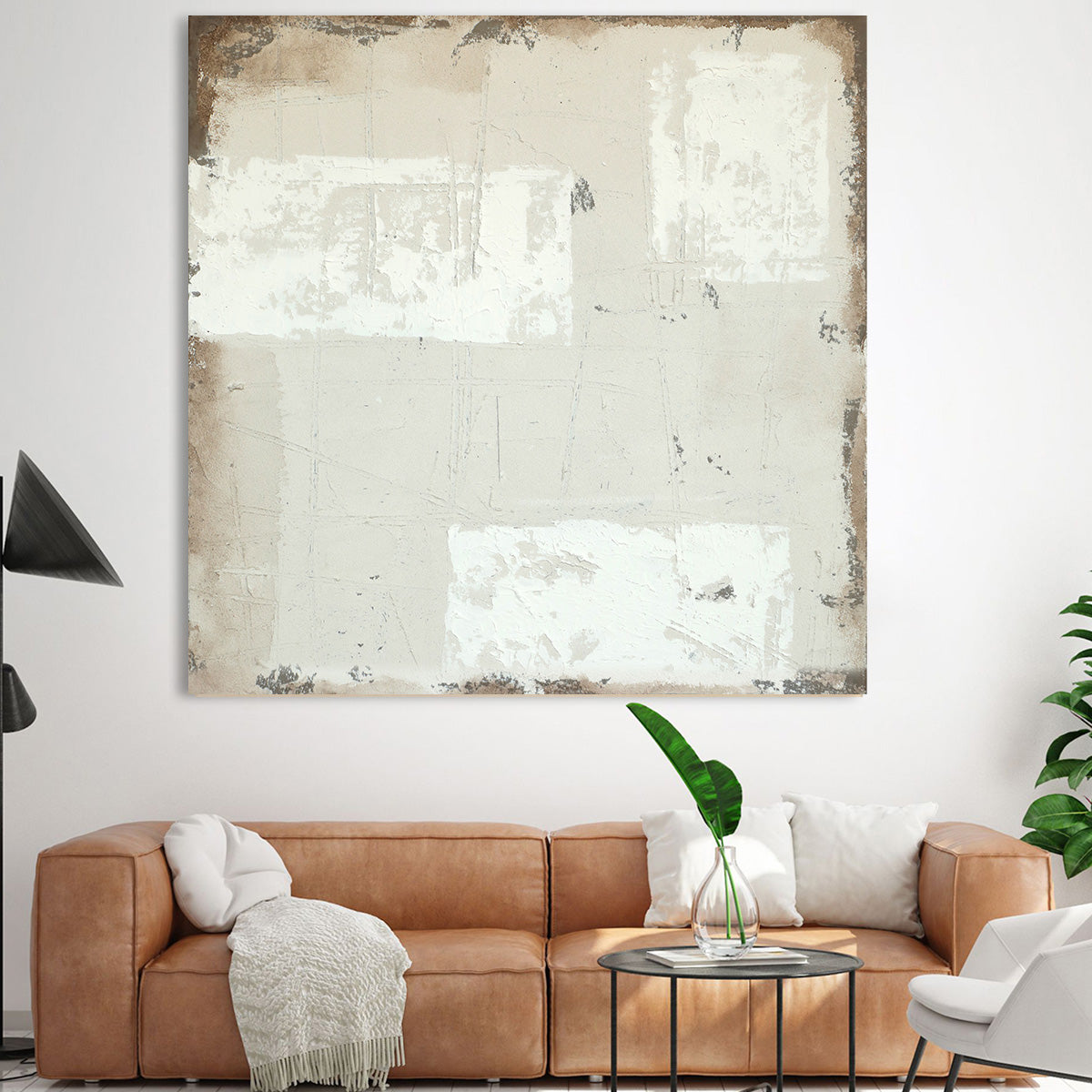 Neutral Textured Abstract Canvas Art