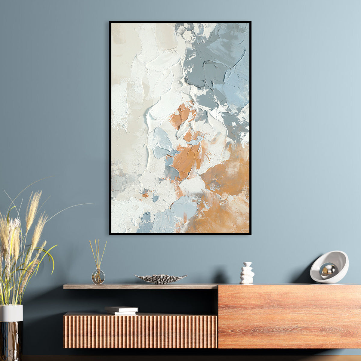 Modern Textured Abstract Canvas Art - Warm and Cool Tones