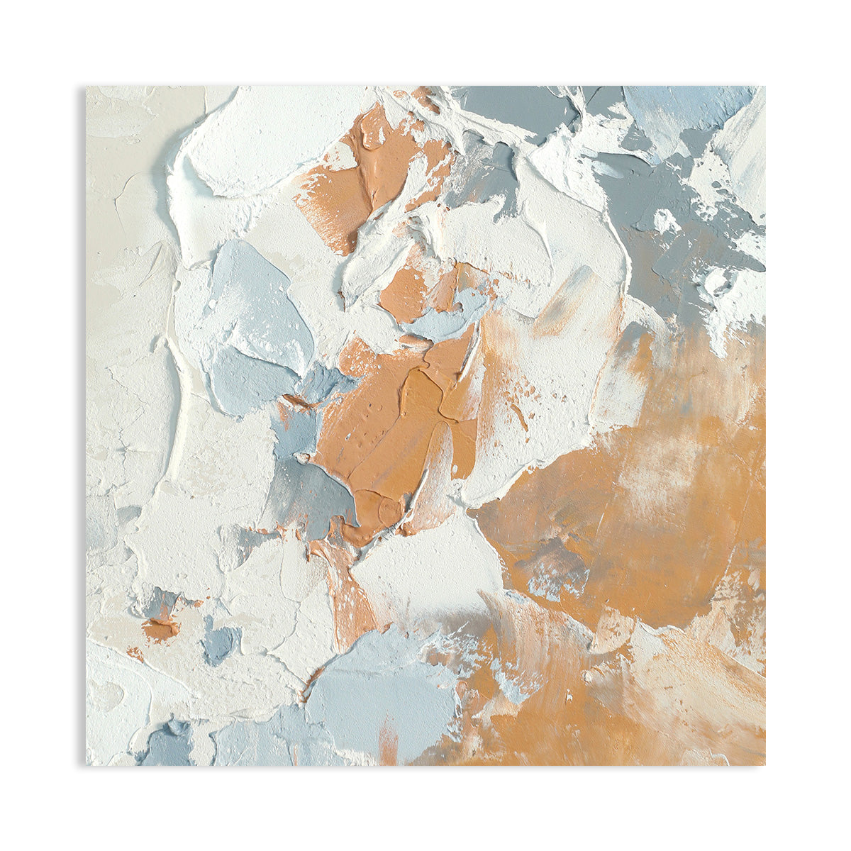 Earth and Sky Textured Abstract Canvas Art - Warm and Cool Tones