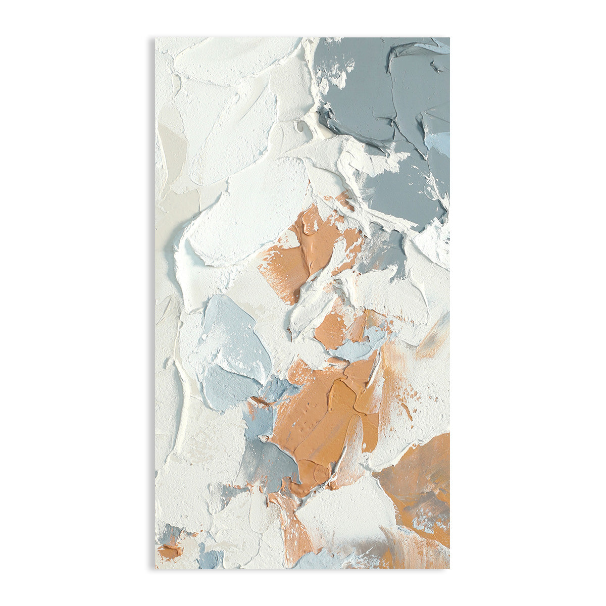 Warm and Cool Textured Abstract Canvas Art - Earth and Sky Palette