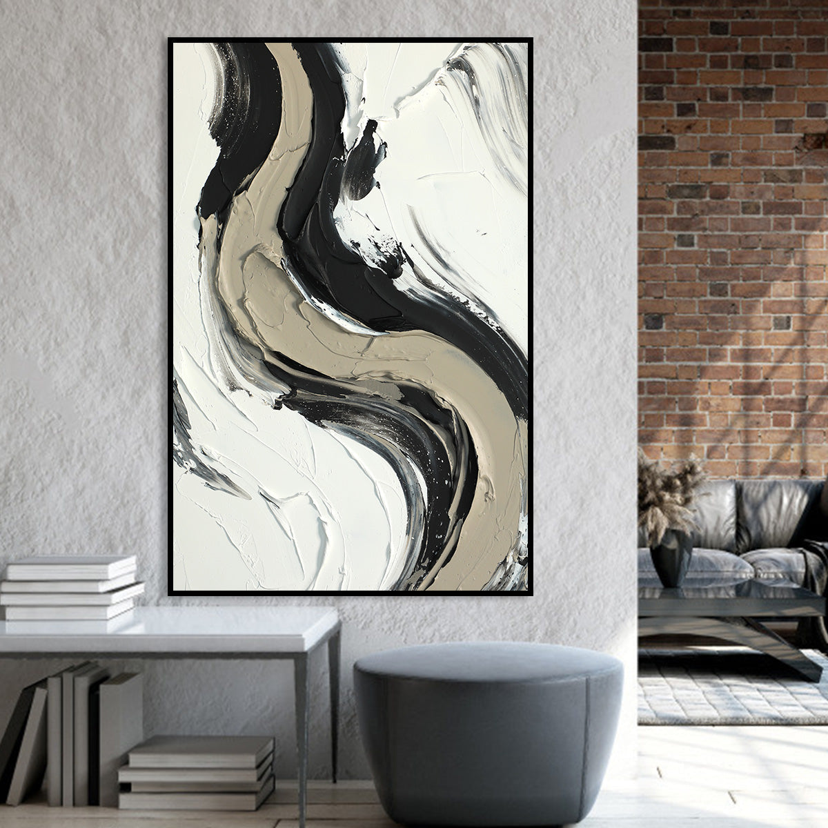 Monochrome Flow Abstract Art