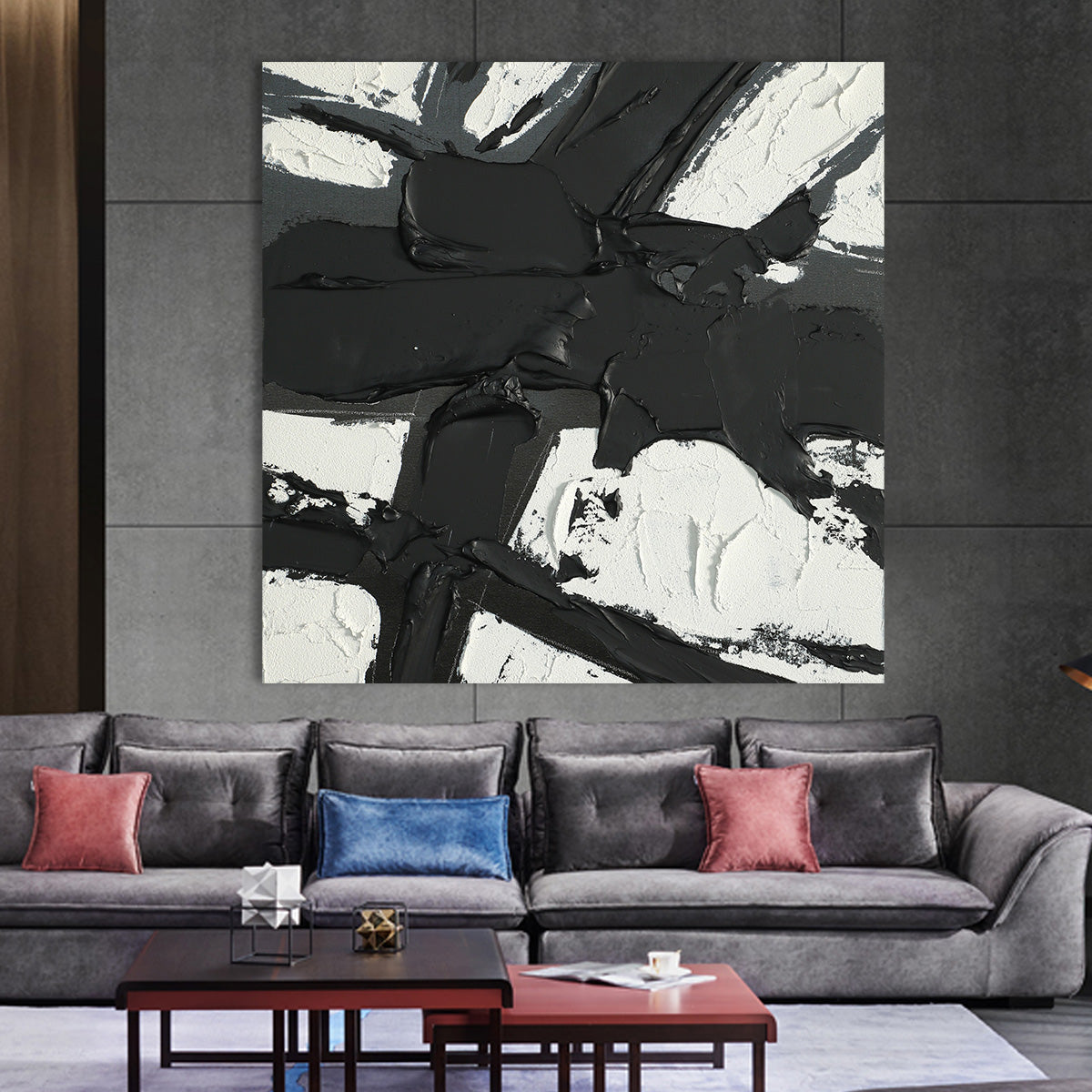 Bold Monochrome Abstract Canvas