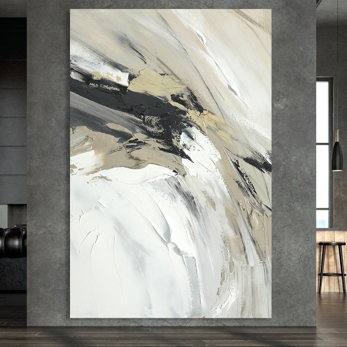 Calm Neutral Abstract Canvas Art