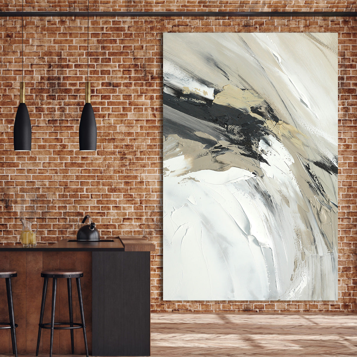 Calm Neutral Abstract Canvas Art