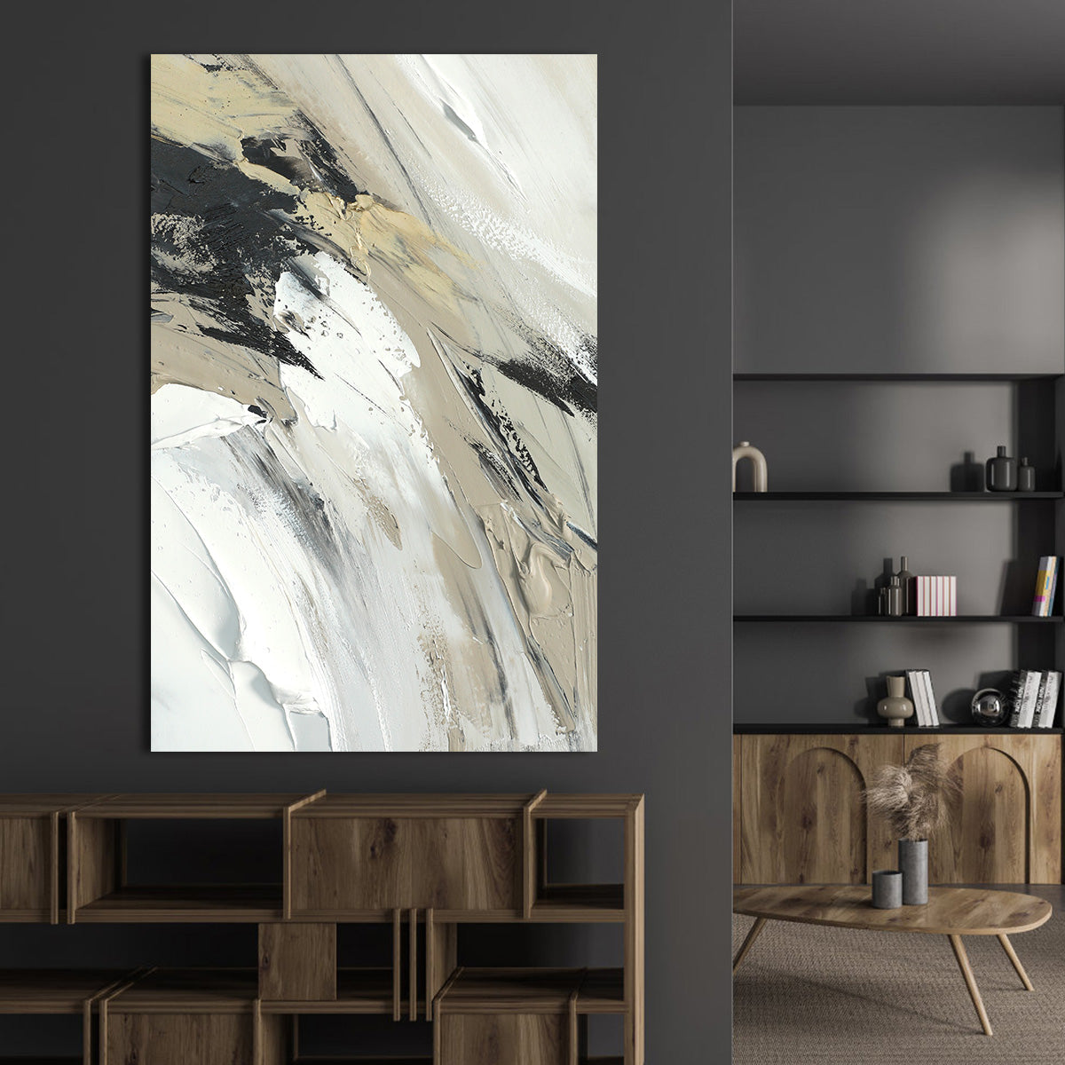 Neutral Harmony Abstract Canvas