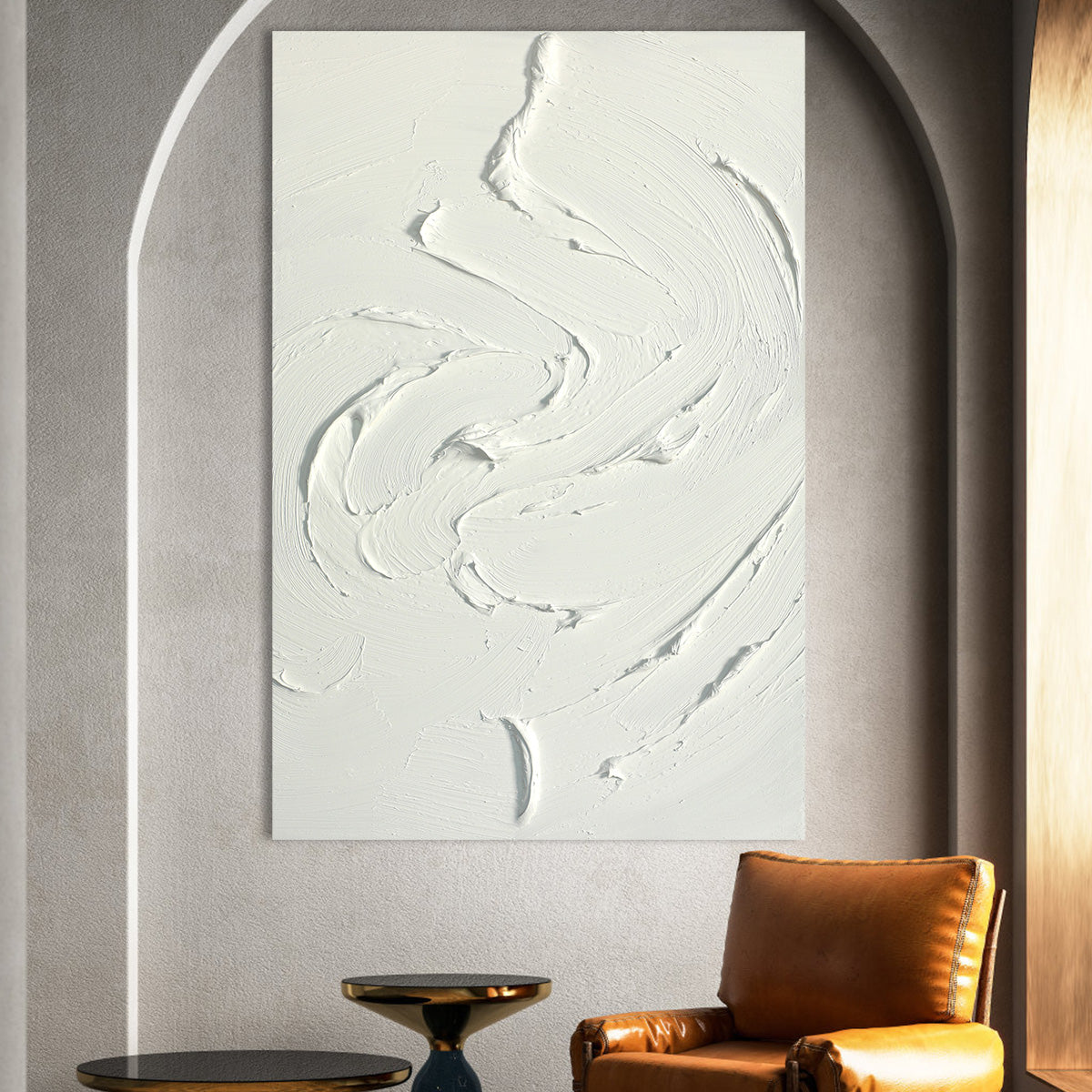 Swirling White Texture Canvas