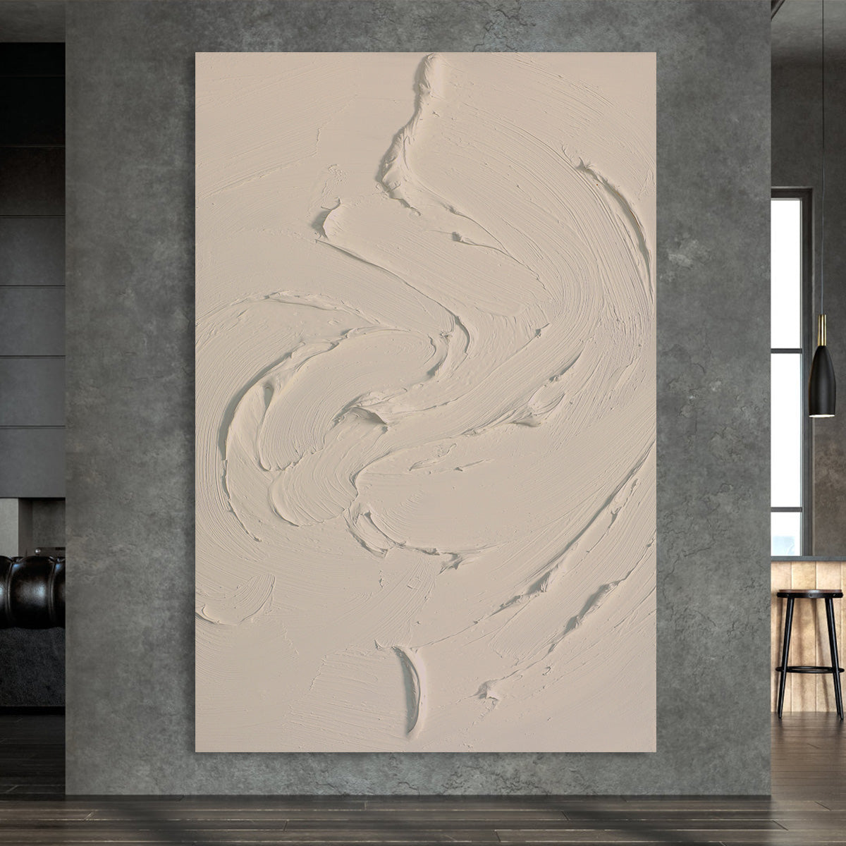 Beige Swirling Texture Canvas