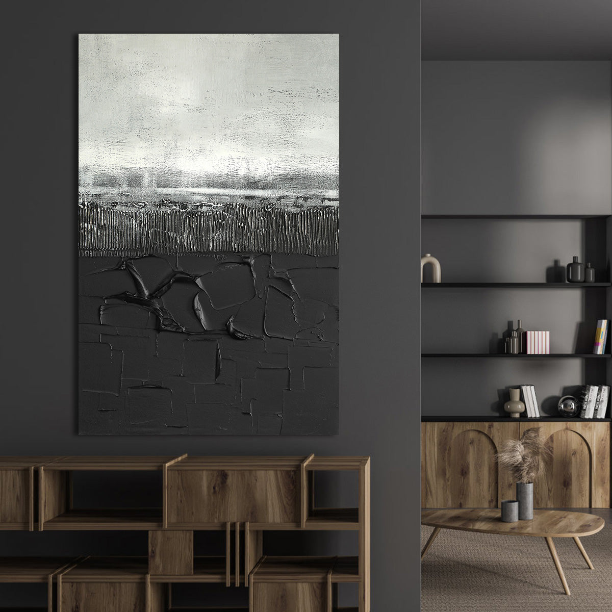 Black and Silver Textured Art