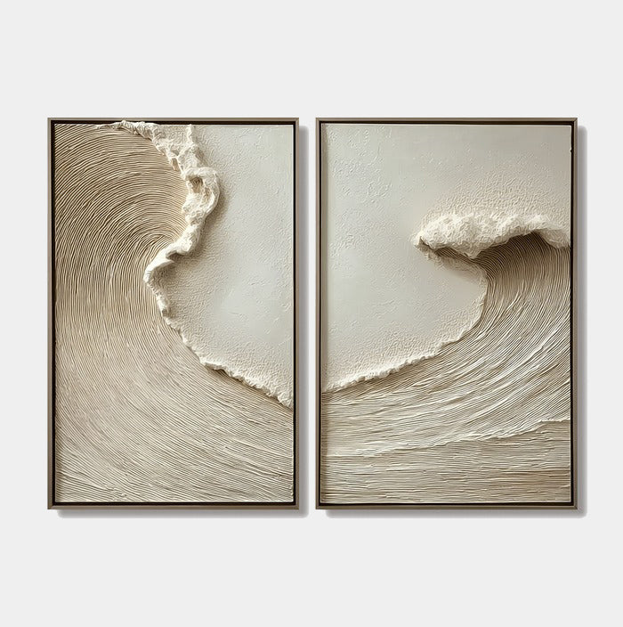 Abstract Coast Seconds – Large Coastal Wall Art Diptych