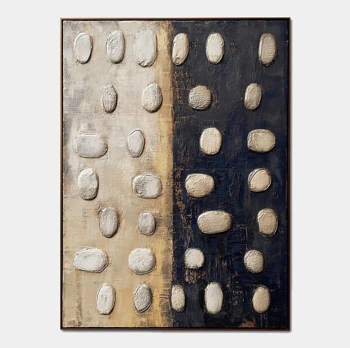 Abstract Textured Wall Art with Structured Balance and Modern Form