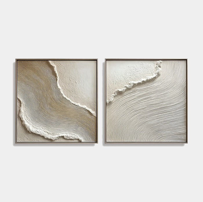 Acousart Abstract Coastal Forest – Modern Textured Canvas Wall Art