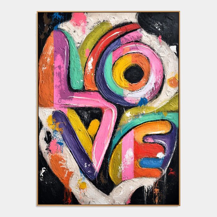 Bold Abstract Textured Wall Art with Expressive Color and Movement