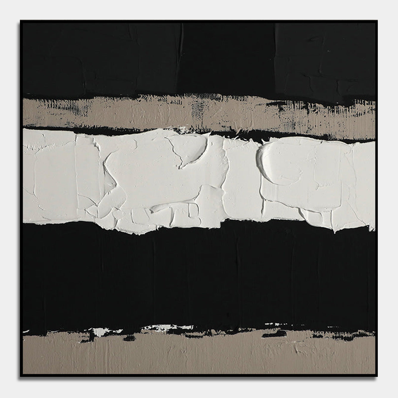Contrast Creation - Textured Black and White Acrylic Painting