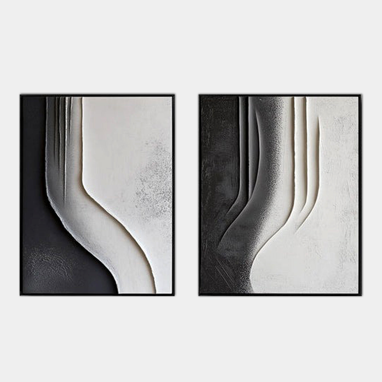 Dual Balance – Modern 3D Abstract Art Diptych