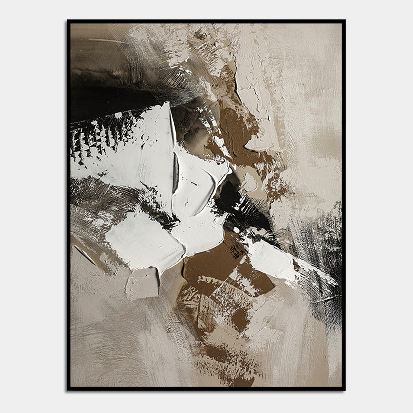 Neutral Tones Textured Abstract Art