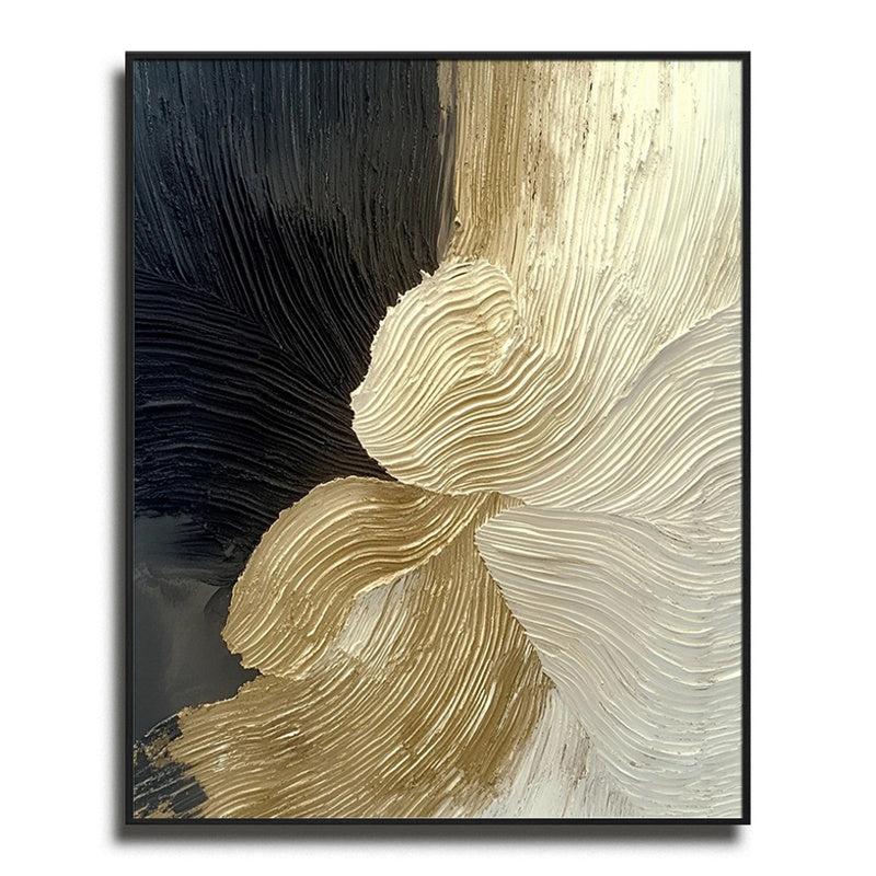 Golden Bloom: Abstract Canvas