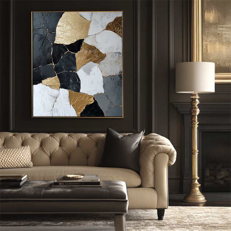 Kintsugi Harmony – Abstract Canvas Art