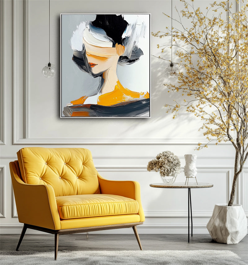 Golden Veil – Modern Abstract Portrait