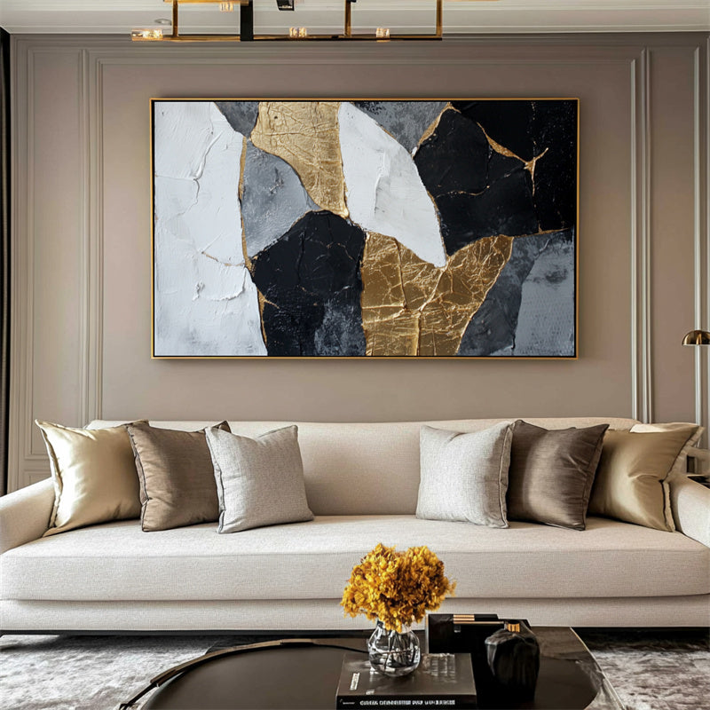 Abstract Gold Black Wall Art-wp241338