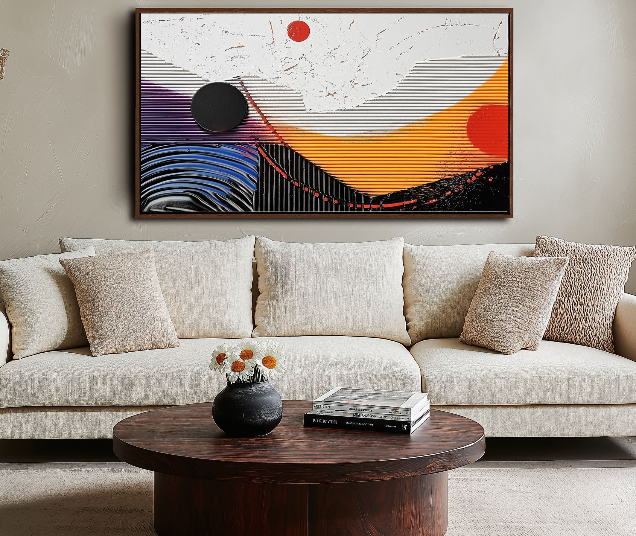 Celestial Waves: Modern Canvas