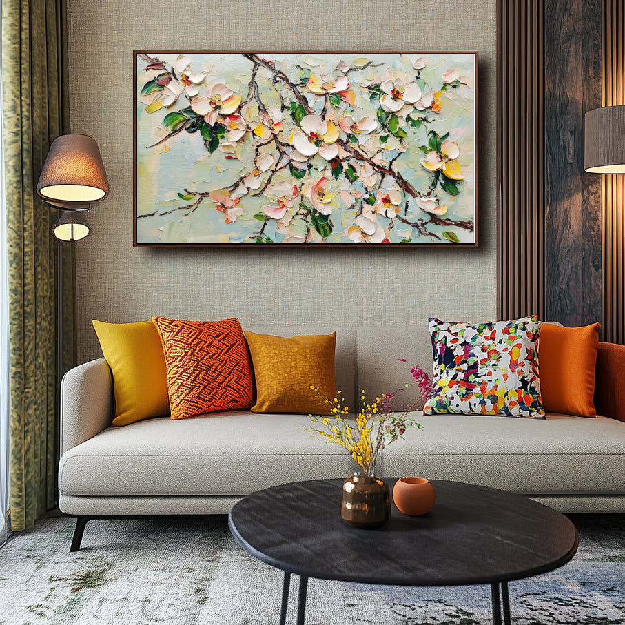 Spring Bloom – Textured Floral Canvas