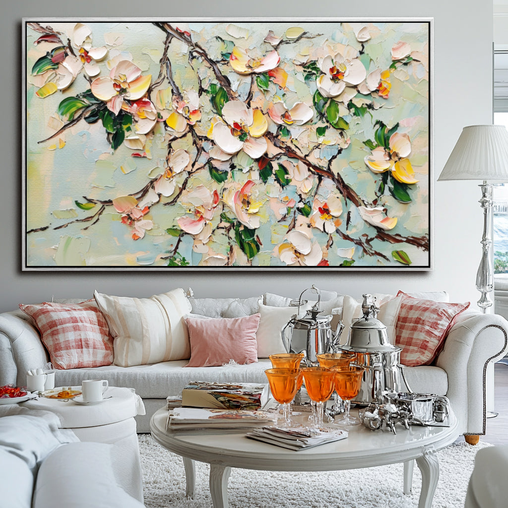 Spring Bloom – Textured Floral Canvas