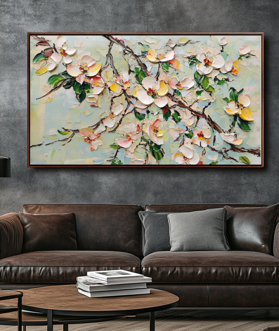 Spring Bloom – Textured Floral Canvas