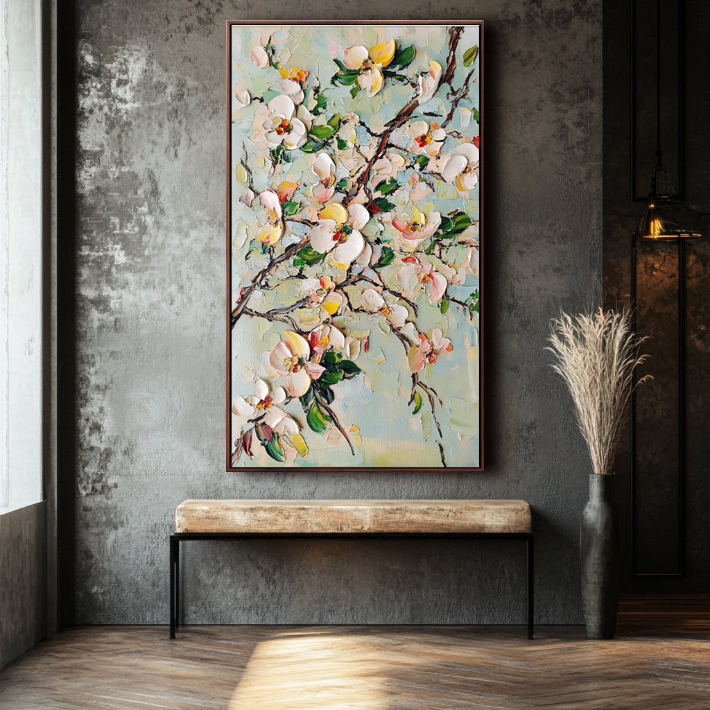 Spring Bloom – Textured Floral Canvas