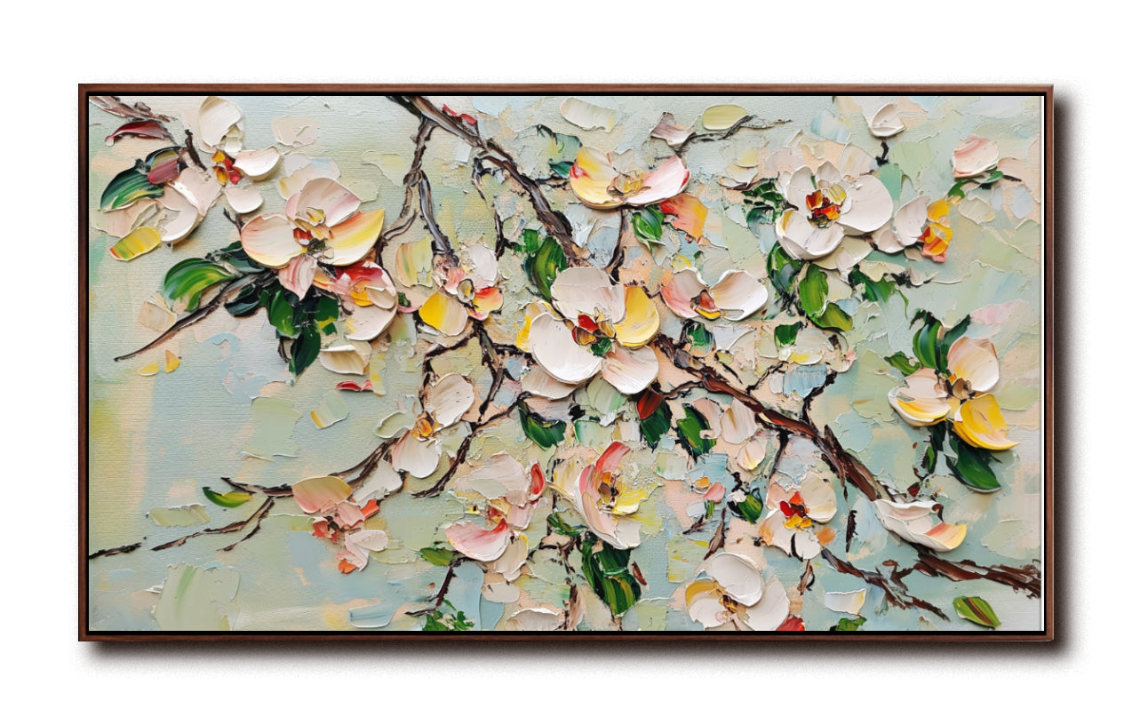 Spring Bloom – Textured Floral Canvas