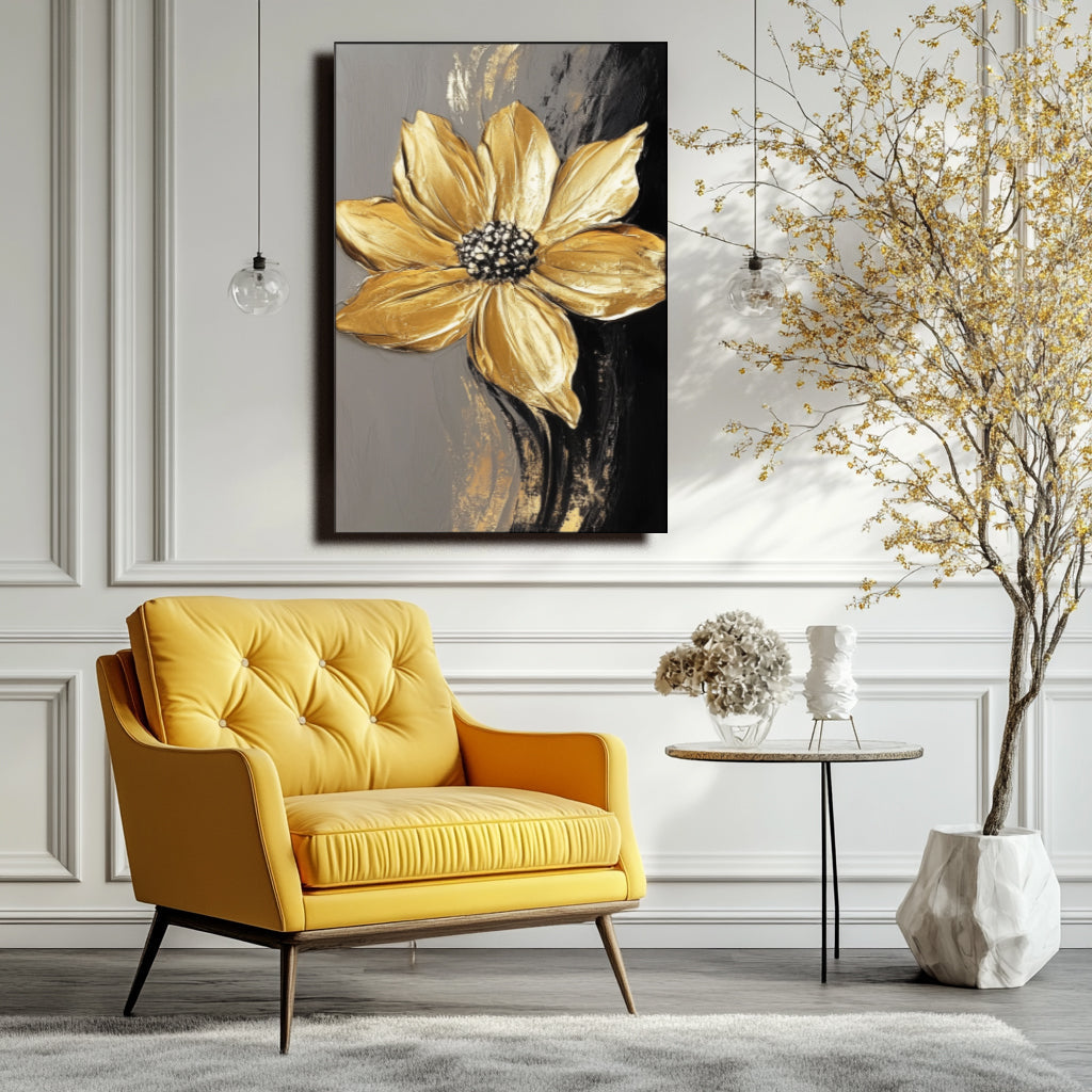 Golden Radiance: Textured Bloom-wp241958