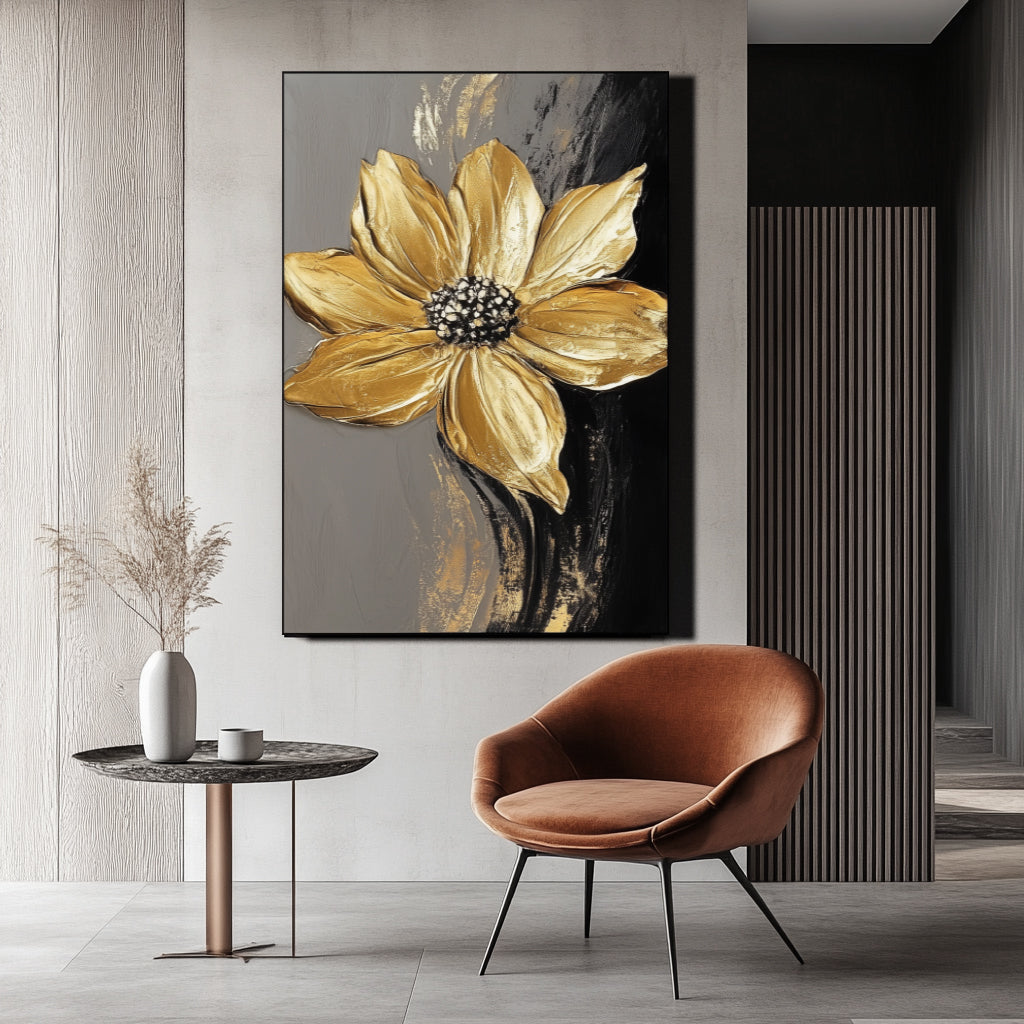 Golden Radiance: Textured Bloom-wp241958